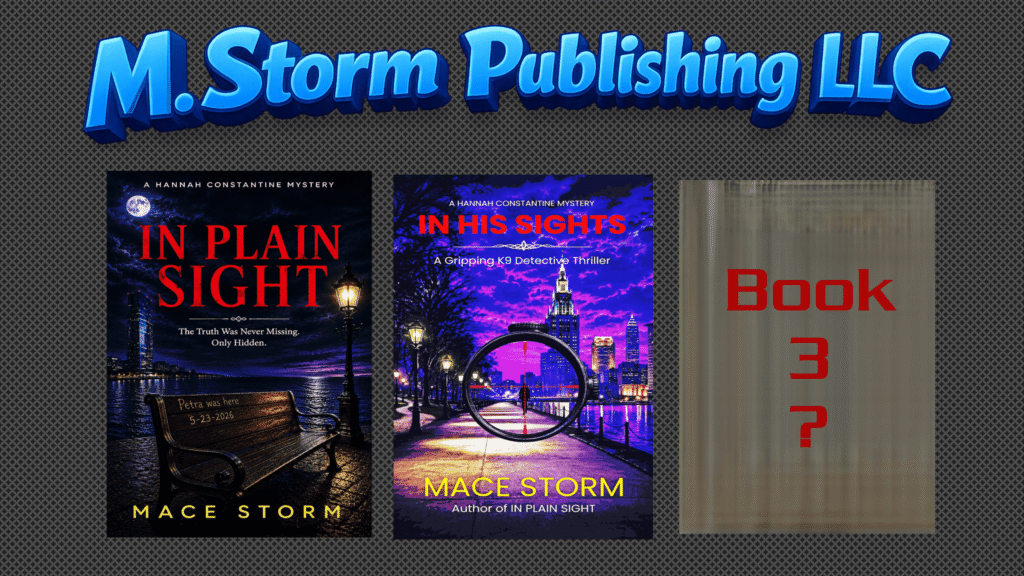 A background image that shows Mace's 1st 2 books. and in the foreground is a button to get a free book.