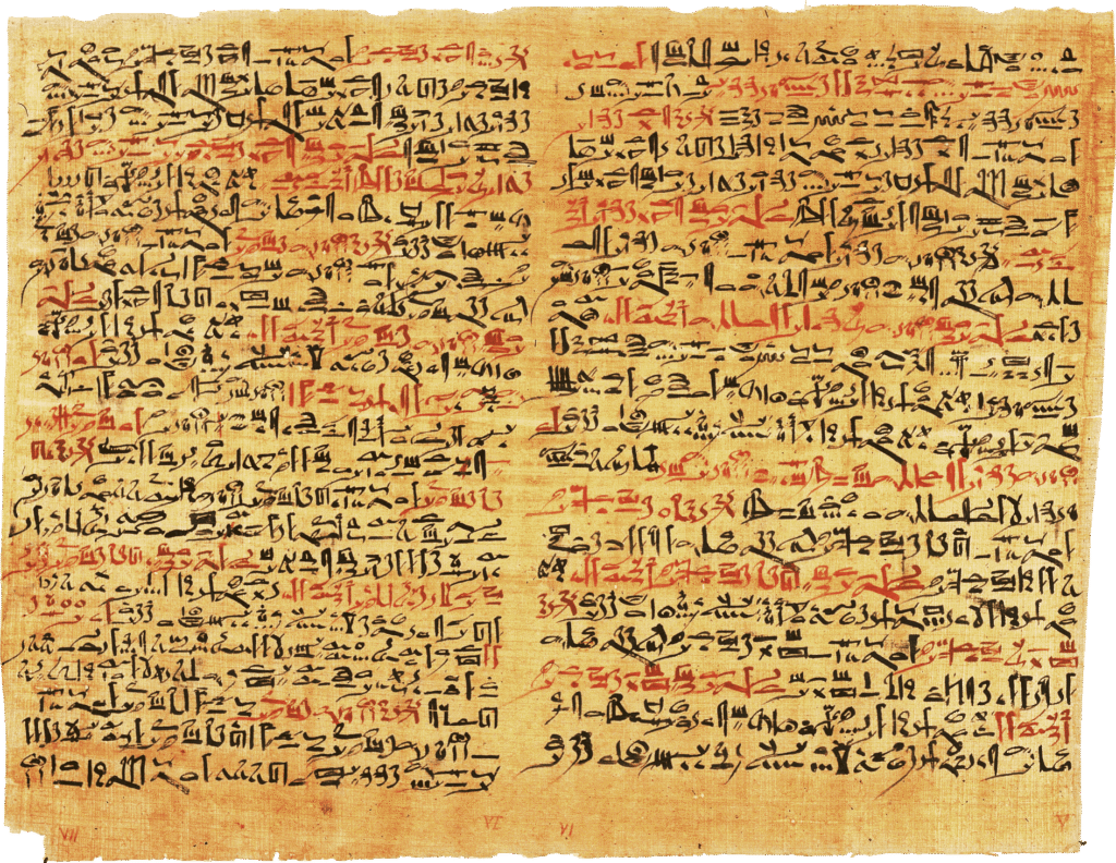 Egyptian writing on papyrus