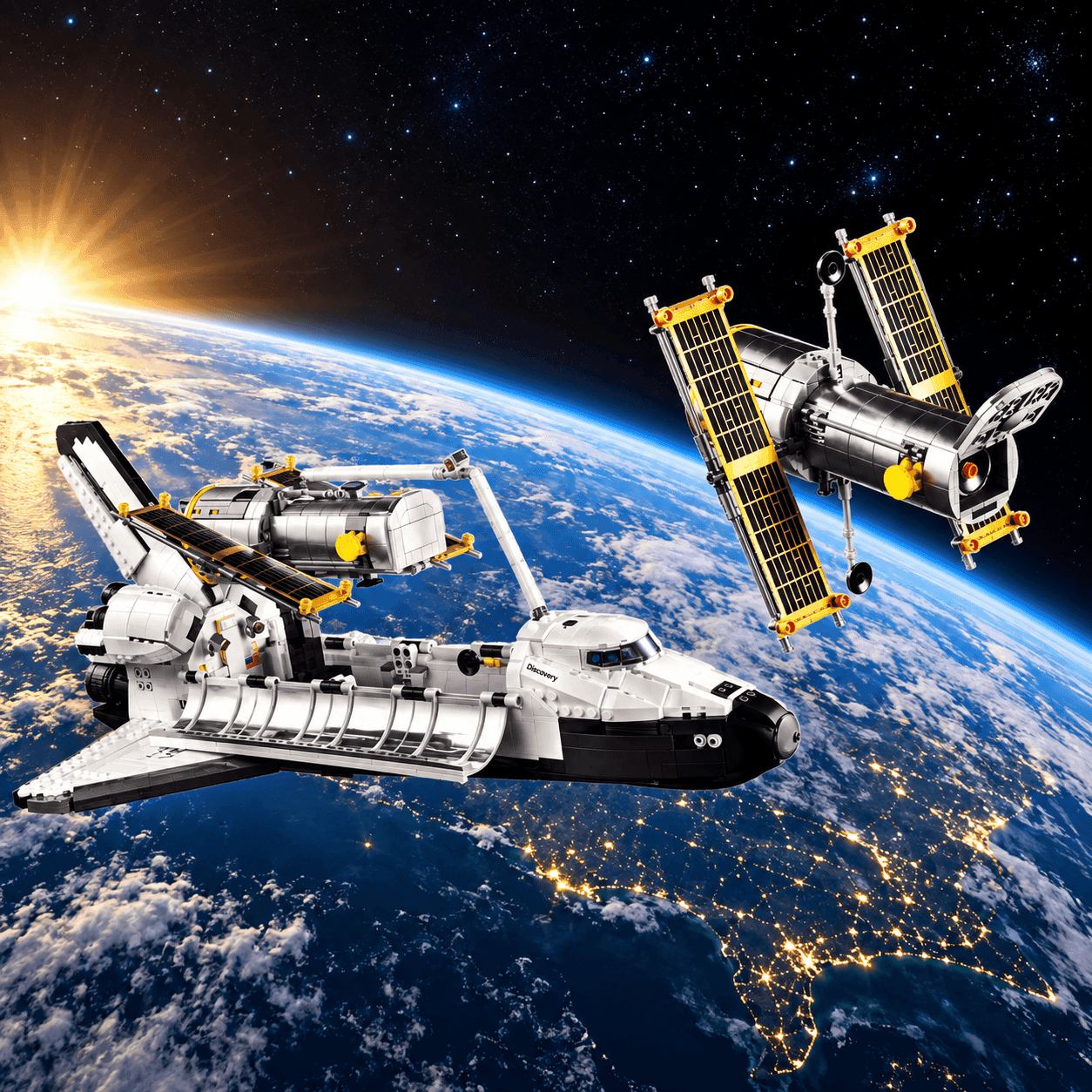Space Shuttle Discovery & Hubble Telescope